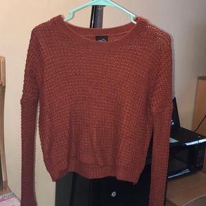 Orange crop top stitched sweater